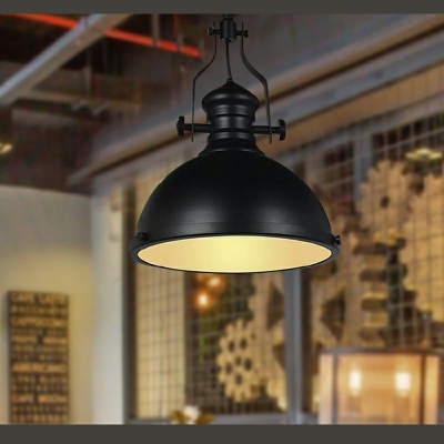 Industrial Style Bowl-Shaped Pendant Light 12.5