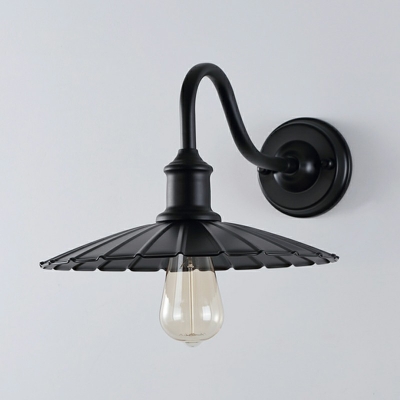 Industrial Style Scalloped Edged Wall Lamp Metal 1 Light Wall Light