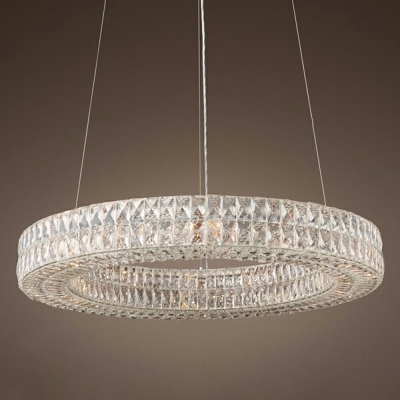 Modern Hanging Lights Crystal Round Chandelier for Living Room Dining Room