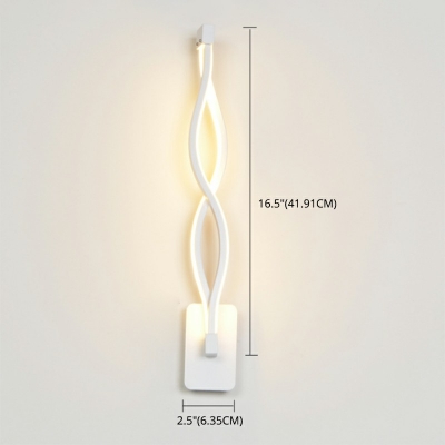 Modern Simple Wavy Lines Wall Sconce Light Acrylic 2-Bulb LED Wall Mounted Lamp for Indoor Room