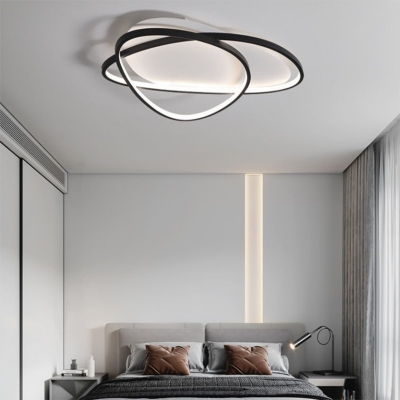 Modern Simplicity Acrylic Flush Mount Light Fixtures Bedroom Flush Mount Ceiling Light in Black