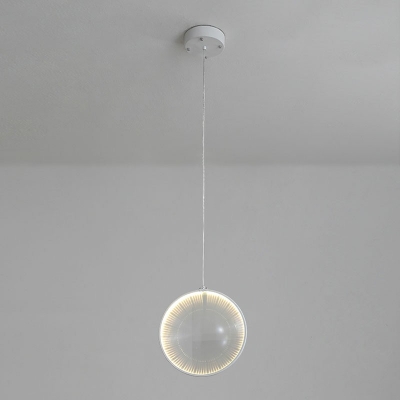 Modern Style LED Hanging Light Clear Glass Ring Pendant Light for Bedroom