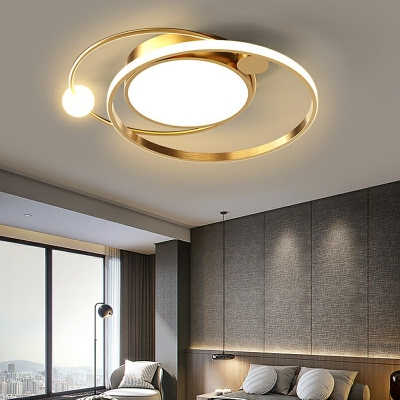 Modern Style Lighting Fixture Round Simplicity Design Iron LED Ceiling Light in Stepless Dimming