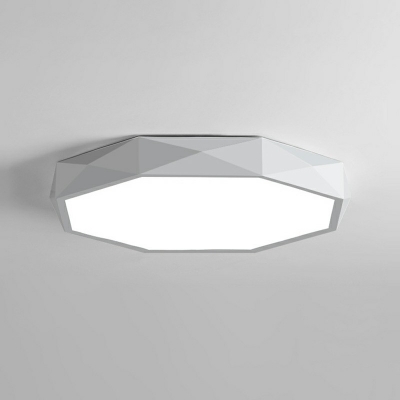 Modern Style Macaron Geometric Shaped Flush Mount Light Metal 1 Light Ceiling Light for Living Room