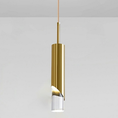 Modern Style Metal LED Hanging Light Minimalisma Acrylic Cylinder Pendant Light for Bedside