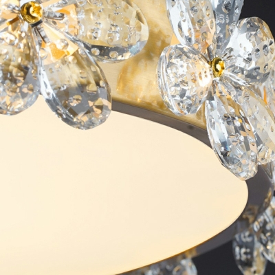 Modern Style Ring Shaped Flush Mount Light Crystal 1 Light Ceiling Light for Bedroom
