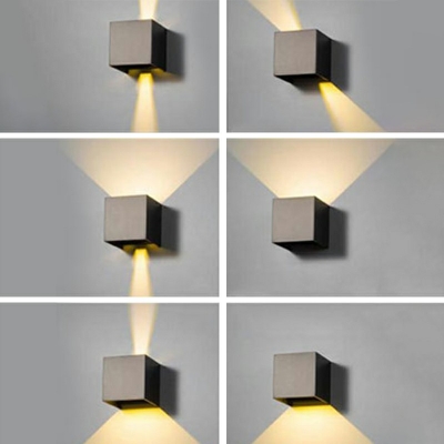 Nordic Contemporary Creative Wall Light Square Metal Lighting Sconces for Balcony TV Wall