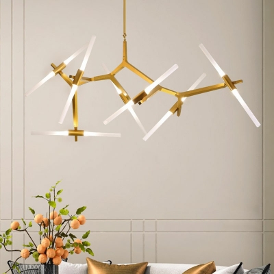 Postmodern Hanging Lights Metal 14 Head Chandelier for Living Room Dining Room