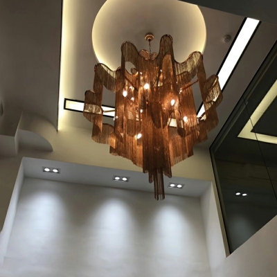 Postmodern Style Hanging Light Kit Crystal Chandelier for Hotel Lobby
