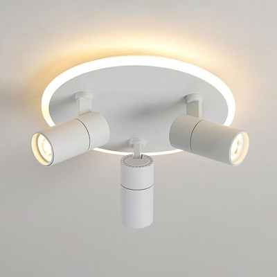 Round Semi Flush Mount Ceiling Light with Adjustable Cylindrical Light Ceiling Lamp