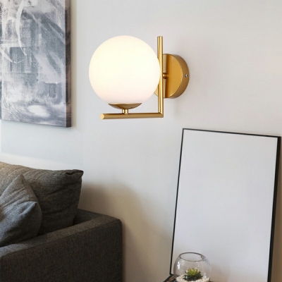 Single Light Glass Orb Wall Lighting Modern 7