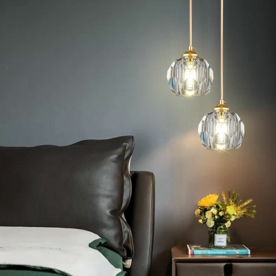 Single Light Metal Modern Hanging Lamp Crystal Pendant Lighting Fixtures