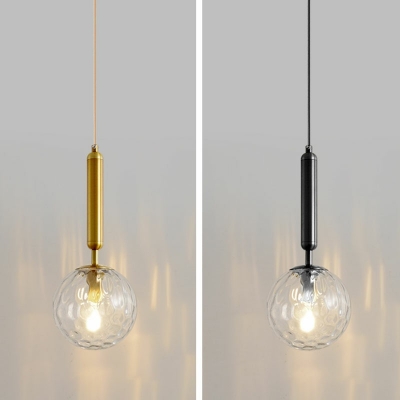Single Light Modern Hanging Lamp Minimalist Pendant Lighting with Globe Glass