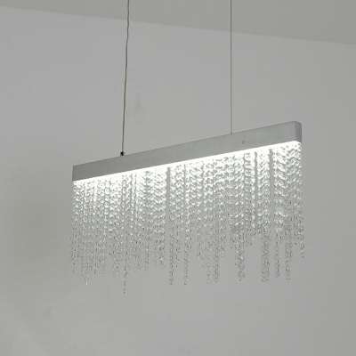 Tassel Shape Hanging Lights Silver Color Chandelier for Living Room Dining Room