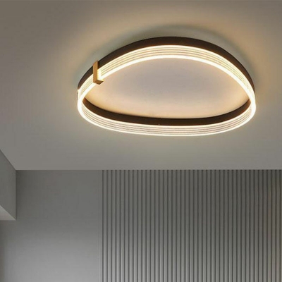 Triangle Shape Flush Mount Lamp Modern Metal and Arcylic Shade Ceiling Light for Living Room