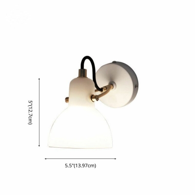 Wall Sconce Light Contracted Modern Metal and Glass Shade Wall Light for Living Room