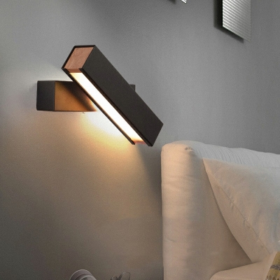 1 Head Rotatable Wall Light Fixture Minimalism Metal LED Lighting Fixture for Bedroom Headboard