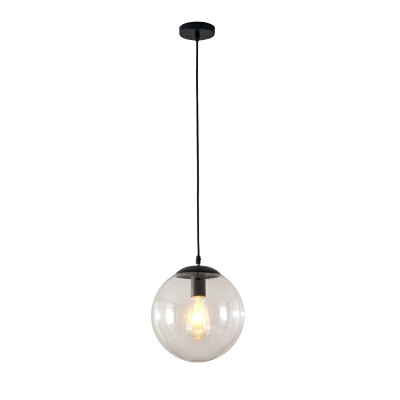 1-Light Hanging Light Suspended Lighting Fixture Clear Glass Hanging Lamp