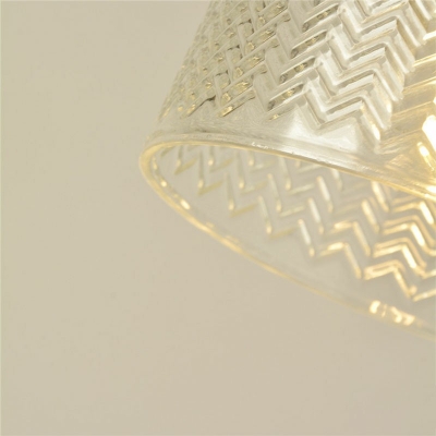 1-Light Pendants Lighting Traditional Style Upside-Down Trifle Shape Ribbed Glass Hanging Lights