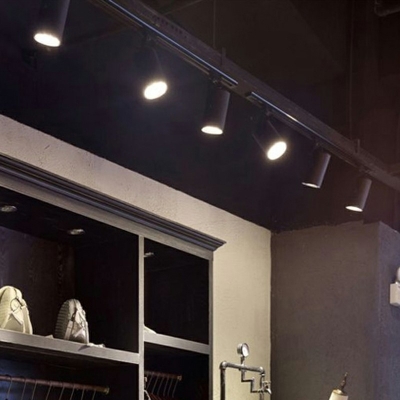 3 Head Tube Living Room Ceiling Track Lighting Metal Modernism Semi Flush Light Fixture with Iron Shade