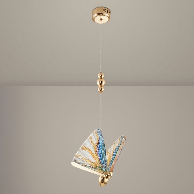 Butterfly Pendant Lighting Postmodern in Natural Light Ceiling Light for Girl's Bedroom