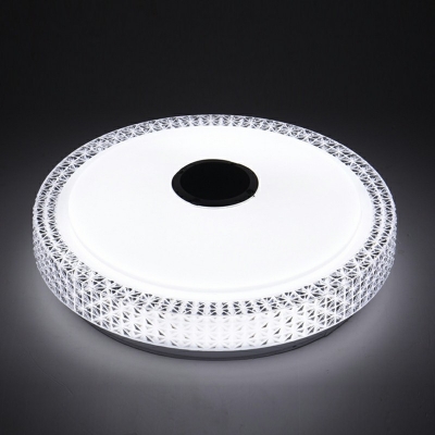 Contemporary Ceiling Light White Drum Acrylic Shade Stepless Dimming LED Light Ceiling Mount Flush