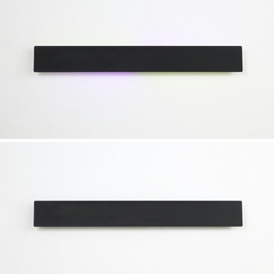 Contemporary Style Rectangular Metal LED Wall Sconce Black Decorative RGB Indoor Room Wall Mount Light