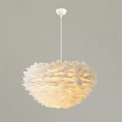 Feather Sphere Pendant Lamp 3 Bulb 23.5