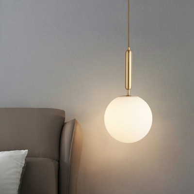 Industrial Vintage Globe Shaped Pendant Light Glass 1 Light Hanging Lamp for Bedroom