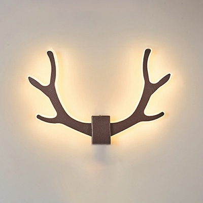 Modern Style Antlers Shaped Wall Lamp Metal 1 Light Wall Light for Bedroom