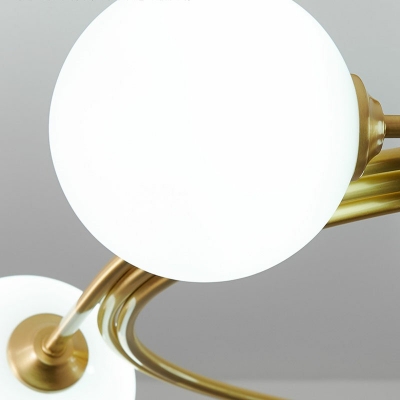 Modern Style Globe Shade Semi Flush Mount Light Glass 5 Light Ceiling Light for Living Room