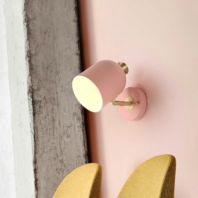 Nordic Style Metal 1 Light Wall Sconce Light Macaron Color Wall Lamp for Girl Boy Bedroom