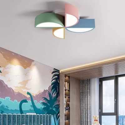 Nordic Style Multicolored Flush Ceiling Light Fixture Metallic LED Ceiling Light for Children Bedroom