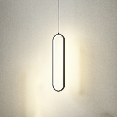 Oval Modern Style Pendant Light Metal Acrylic LED Hanging Light for Bedroom