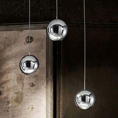 Postmodern Style LED Pendant Light Platting Metal Acrylic Globe Hanging Light for Bar Bedside