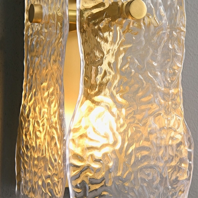 Postmodern Style Single-Bulb Frosted Glass Sconce Light Gold Wall Light for Sleeping Room