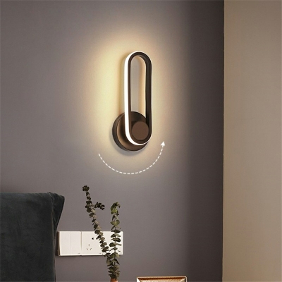 Rotatable Oval Wall Mount Reading Light Metal Modern Indoor Wall Sconce Light for Bedroom