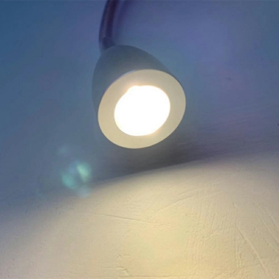 Single Light Bedside Wall Mount Reading Light Aluminum Metal Adjustable Wall Lamp in Silver