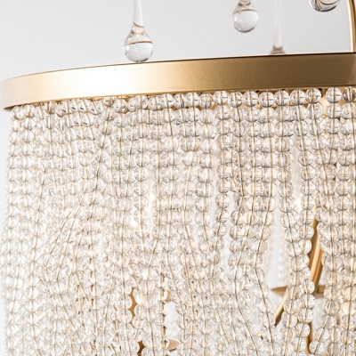Tassel Shape Hanging Light Kit Tassel Shape Crystal Chandelier for Living Room Bedroom