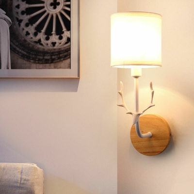 Wall Sconce Light Creative Modern Nordic Wood and Iron Shade Wall Light for Bedroom