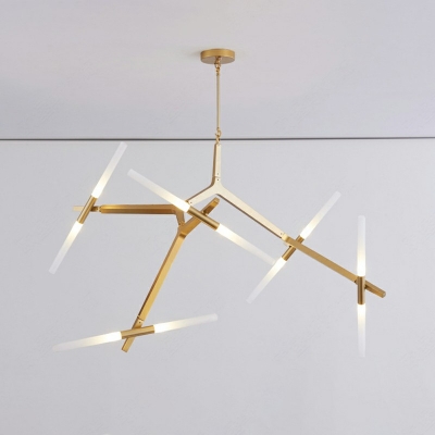 Branch Shape Chandelier Light Fixture 10 Lights Post-Modern Contemporary Metal Shade Indoor Lamp
