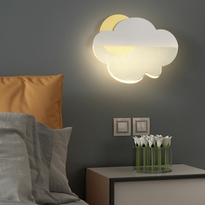 Cloud Shape Wall Sconce Light Modern Acrylic and Metal Shade Wall Light for Kid's Room
