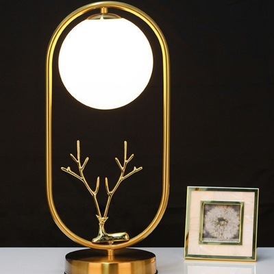 Contemporary Minimalist 1 Head Ball Glass Table Lamp Decorative Night Lamp in Brass
