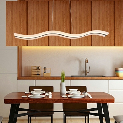 Crinkled Island Light Fixture Dimmable Modern Acrylic Shade LED Hanging Ceiling Light for Kitchen