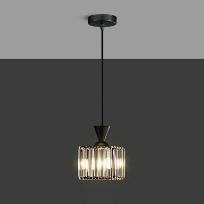 Industrial Style Cylinder Shade Pendant Light Glass 1 Light Hanging Lamp for Foyer
