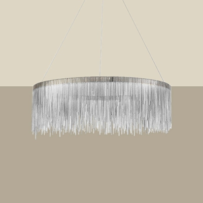 Metal Cord Chandelier Lighting Art Deco Pendant Light in 3 Colors Light for Living Room