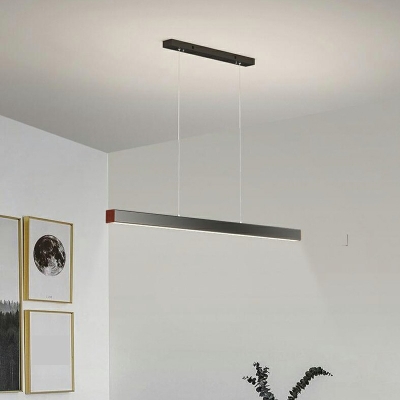 Minimal Black LED LED Hanging Pendant Light Aluminum Island Light Fixtures for Living Room