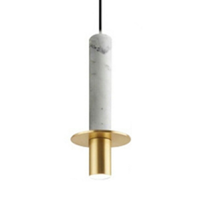 Minimalism Style LED Hanging Light 1-Bulb Tube Stone Suspension Lamp for Kitchen Bar