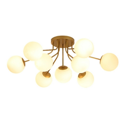 Minimalistic Ball Shape Frosted Glass with Roung Canopy Flush Ceiling Light Fixture for Entryway