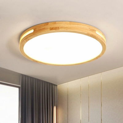 Modern Simple Wooden Acrylic Flush Mount Light for Bedroom Bathroom and Kitchen